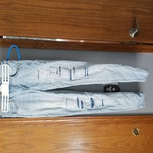 American Eagle distressed high rise jegging, sz 4, light blue